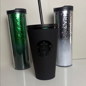 Starbucks Black and Green Tumbler Set